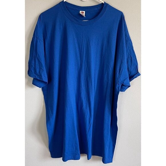 NWOT Fruit of the Loom HD Cotton Short Sleeve T-Shirt Crew Neck Mens 2XL Blue - Picture 3 of 6